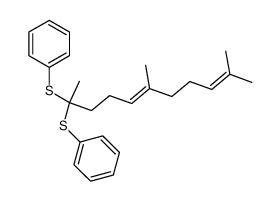 (E)-(6,10-dimethylundeca-5,9-diene-2,2-diyl)bis(phenylsulfane)结构式