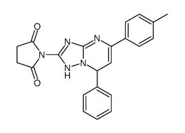 1-[4-(4-methylphenyl)-2-phenyl-1,5,7,9-tetrazabicyclo[4.3.0]nona-3,5,7-trien-8-yl]pyrrolidine-2,5-dione Structure
