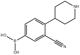 4-(Piperidin-4-yl)-3-cyanophenylboronic acid Structure
