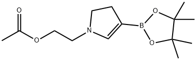 2-(4-(4,4,5,5-tetramethyl-1,3,2-dioxaborolan-2-yl)-2,3-dihydro-1H-pyrrol-1-yl)ethyl acetate结构式