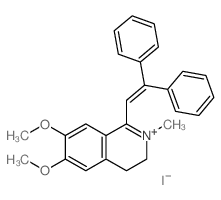 Isoquinolinium,1-(2,2-diphenylethenyl)-3,4-dihydro-6,7-dimethoxy-2-methyl-, iodide (1:1)结构式