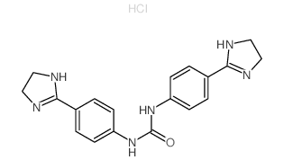 Urea,N,N'-bis[4-(4,5-dihydro-1H-imidazol-2-yl)phenyl]-, hydrochloride (1:2) structure