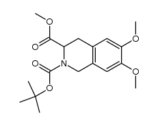 N-(t-butyloxycarbonyl)-3-methoxycarbonyl-6,7-dimethoxy-1,2,3,4-tetrahydroisoquinoline Structure