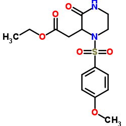 Ethyl {1-[(4-methoxyphenyl)sulfonyl]-3-oxo-2-piperazinyl}acetate Structure