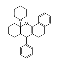 5,6,7a,8,9,10,11,11a-Octahydro-7-phenyl-11a-piperidinobenzo[c]-7H-xanthene结构式