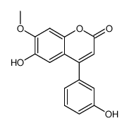 6-Hydroxy-4-(3-hydroxyphenyl)-7-methoxy-2H-1-benzopyran-2-one结构式