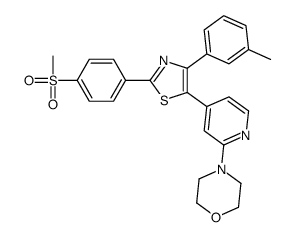 4-[4-[4-(3-methylphenyl)-2-(4-methylsulfonylphenyl)-1,3-thiazol-5-yl]pyridin-2-yl]morpholine Structure