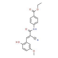 ethyl (E)-4-(2-cyano-3-(2-hydroxy-5-methoxyphenyl)acrylamido)benzoate Structure