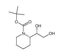 tert-butyl (S)-2-((S)-1,2-dihydroxyethyl)piperidine-1-carboxylate结构式