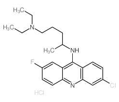 N-(6-chloro-2-fluoro-acridin-9-yl)-N,N-diethyl-pentane-1,4-diamine结构式