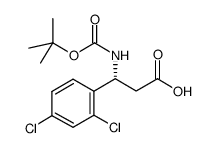 N-Boc-(R)-3-氨基-3-(2,4-二氯苯基)-丙酸结构式