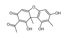 2-Acetyl-1,7,9-trihydroxy-8,9b-dimethyldibenzofuran-3(9bH)-one结构式