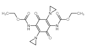 Carbamic acid,N,N'-[2,5-bis(1-aziridinyl)-3,6-dioxo-1,4-cyclohexadiene-1,4-diyl]bis-,C,C'-diethyl ester Structure