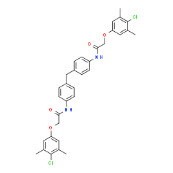N,N'-[methylenebis(4,1-phenylene)]bis[2-(4-chloro-3,5-dimethylphenoxy)acetamide]结构式