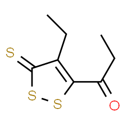 1-Propanone,1-(4-ethyl-3-thioxo-3H-1,2-dithiol-5-yl)-(9CI) Structure