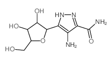 4-amino-5-[3,4-dihydroxy-5-(hydroxymethyl)oxolan-2-yl]-1H-pyrazole-3-carboxamide结构式