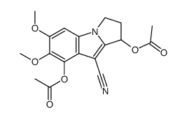 Acetic acid 1-acetoxy-9-cyano-6,7-dimethoxy-2,3-dihydro-1H-pyrrolo[1,2-a]indol-8-yl ester结构式