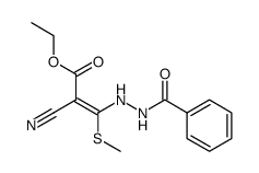 (E)-3-(N'-Benzoyl-hydrazino)-2-cyano-3-methylsulfanyl-acrylic acid ethyl ester Structure