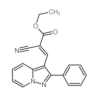 ethyl 2-cyano-3-(8-phenyl-1,9-diazabicyclo[4.3.0]nona-2,4,6,8-tetraen-7-yl)prop-2-enoate结构式