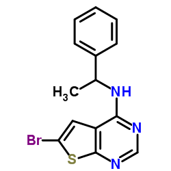 (6-bromo-thieno[2,3-d]pyrimidin-4-yl)-(1-phenyl-ethyl)-amine结构式