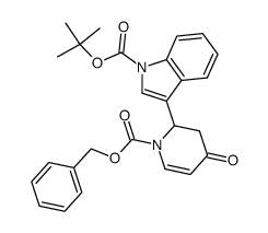 tert-butyl 3-(1-((benzyloxy)carbonyl)-4-oxo-1,2,3,4-tetrahydropyridin-2-yl)-1H-indole-1-carboxylate结构式