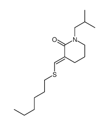 3-(hexylsulfanylmethylidene)-1-(2-methylpropyl)piperidin-2-one Structure