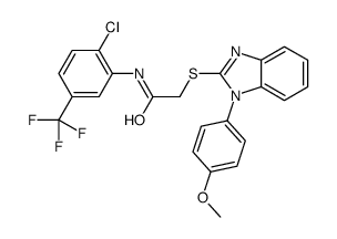 N-[2-chloro-5-(trifluoromethyl)phenyl]-2-[1-(4-methoxyphenyl)benzimidazol-2-yl]sulfanylacetamide Structure