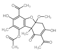 1(4H)-Dibenzofuranone, 2,6-diacetyl-9-(acetyloxy)-4a,9b-dihydro-3, 7-dihydroxy-4a-methoxy-8,9b-dimethyl-结构式