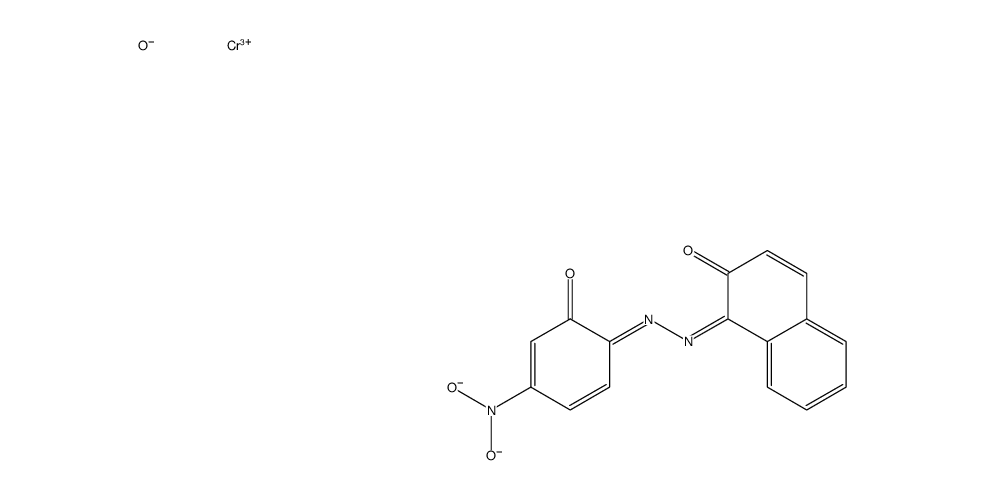 dihydrogen [2-hydroxy-3-[(2-hydroxy-1-naphthyl)azo]-5-nitrobenzene-1-sulphonato(3-)][1-[(2-hydroxy-4-nitrophenyl)azo]-2-naphtholato(2-)]chromate(2-) structure