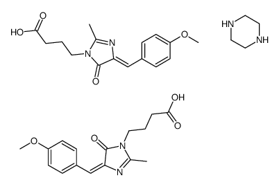 4-[(4E)-4-[(4-methoxyphenyl)methylidene]-2-methyl-5-oxoimidazol-1-yl]butanoic acid,piperazine结构式
