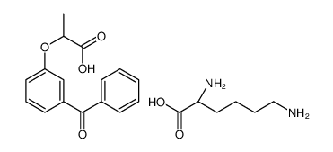 2-(3-benzoylphenoxy)propanoic acid, (2S)-2,6-diaminohexanoic acid Structure