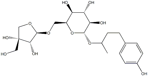 [(S)-3-(4-Hydroxyphenyl)-1-methylpropyl]6-O-D-apio-β-D-furanosyl-β-D-glucopyranoside Structure