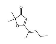 2,2-Dimethyl-5-((E)-1-methyl-but-1-enyl)-furan-3-one结构式