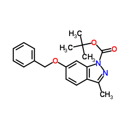 2-Methyl-2-propanyl 6-(benzyloxy)-3-methyl-1H-indazole-1-carboxylate Structure