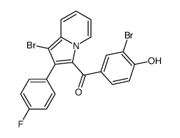 [1-bromo-2-(4-fluorophenyl)indolizin-3-yl]-(3-bromo-4-hydroxyphenyl)methanone Structure