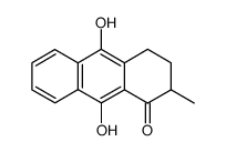 9,10-dihydroxy-2-methyl-3,4-dihydroanthracen-1(2H)-one结构式