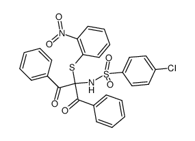 4-chloro-N-(2-((2-nitrophenyl)thio)-1,3-dioxo-1,3-diphenylpropan-2-yl)benzenesulfonamide结构式