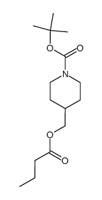 4-Butyryloxymethyl-piperidine-1-carboxylic acid tert-butyl ester结构式