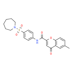 N-[4-(1-Azepanylsulfonyl)phenyl]-6-methyl-4-oxo-4H-chromene-2-carboxamide Structure