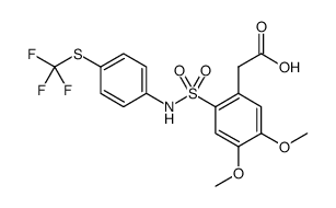 [4,5-二甲氧基-2-(4-三氟甲基磺酰基苯基氨磺酰基)苯基]乙酸结构式