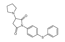 1-(4-phenylsulfanylphenyl)-3-pyrrolidin-1-ylpyrrolidine-2,5-dione结构式