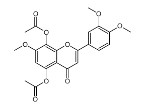 5,8-diacetoxy-2-(3,4-dimethoxy-phenyl)-7-methoxy-chromen-4-one结构式
