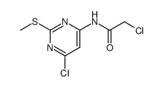 2-chloro-N-(6-chloro-2-methylsulfanyl-pyrimidin-4-yl)acetamide structure