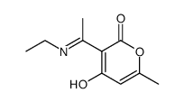 3-(1-(ethylimino)ethyl)-4-hydroxy 6-methyl-pyran-2-one Structure