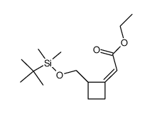 (Z)-3-[2-(tert-butyl-dimethyl-silanyloxymethyl)-cyclobutylidene]-acetic acid ethyl ester Structure