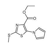 ethyl 2-methylsulfanyl-5-pyrrol-1-yl-1,3-thiazole-4-carboxylate结构式