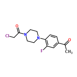 1-{4-[4-(chloroacetyl)piperazin-1-yl]-3-fluorophenyl}ethanone结构式