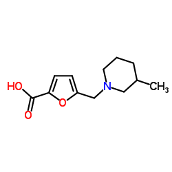 5-[(3-Methyl-1-piperidinyl)methyl]-2-furoic acid Structure