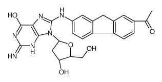 8-[(7-acetyl-9H-fluoren-2-yl)amino]-2-amino-9-[(2R,4S,5R)-4-hydroxy-5-(hydroxymethyl)oxolan-2-yl]-3H-purin-6-one结构式