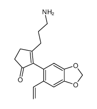 3-(3-aminopropyl)-2-<6-vinyl-3,4-(methylenedioxy)phenyl>-2-cyclopenten-1-one结构式